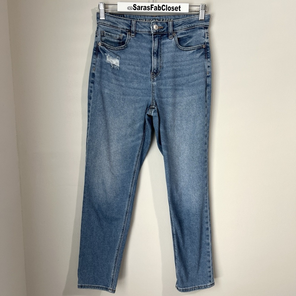 American Eagle Stretch Mom Jeans High Rise Women's Size 4 Regular Medium Wash